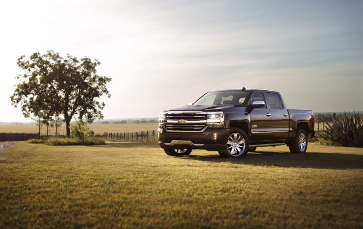 2018 Chevrolet Silverado 1500 High Country parked on grass