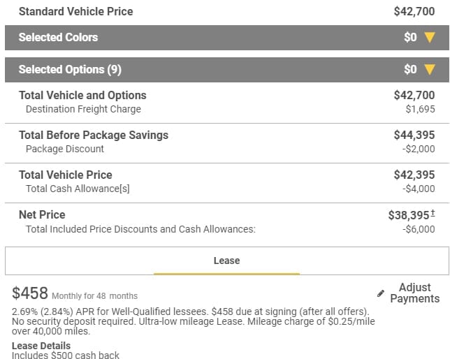 2021 truck starting prices