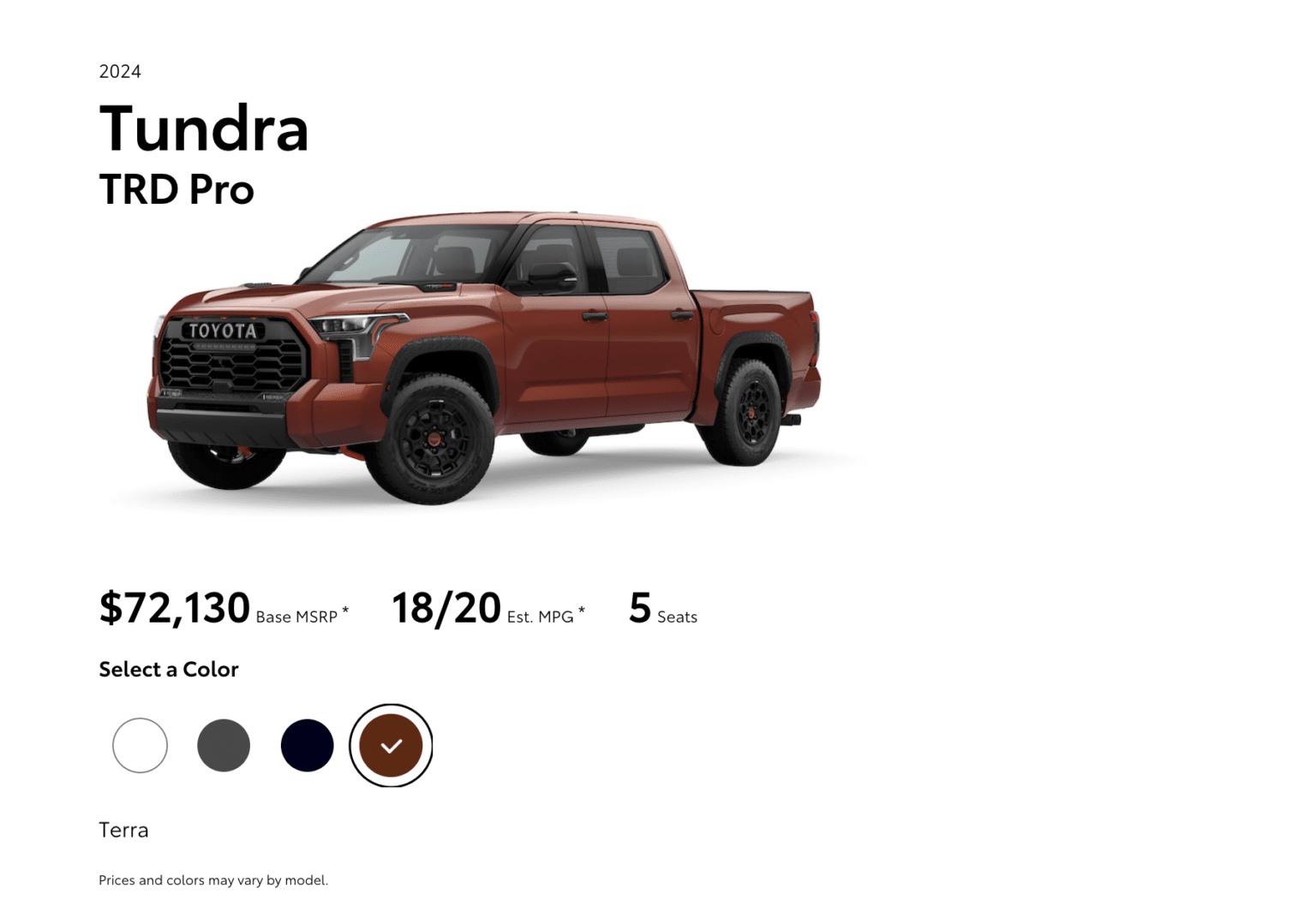 Capstone Color 2024 Toyota Tundra changes: Colors, price increase, Nightshade package
