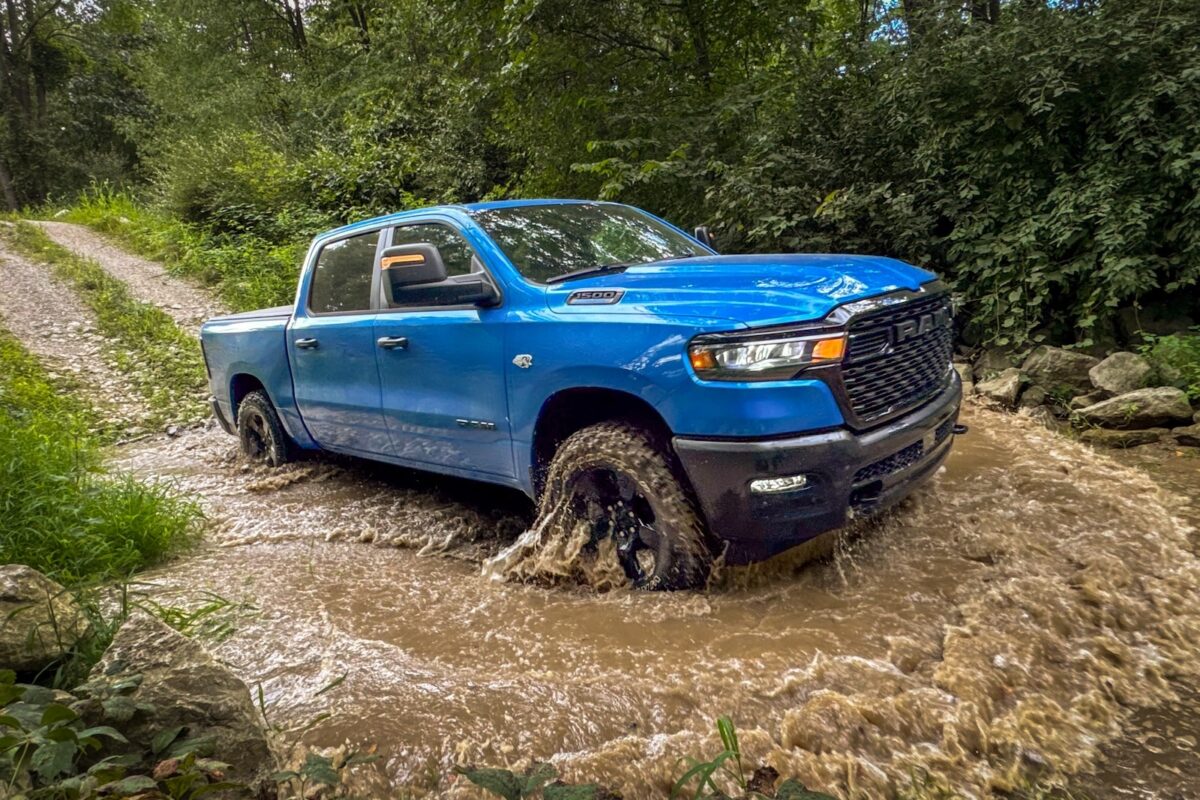 Blue 2026 Ram 1500 Warlock with 5.7-liter Hemi eTorque