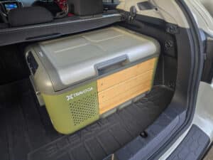 Travoca Rigel 25L Dual Zone eCooler in rear cargo area