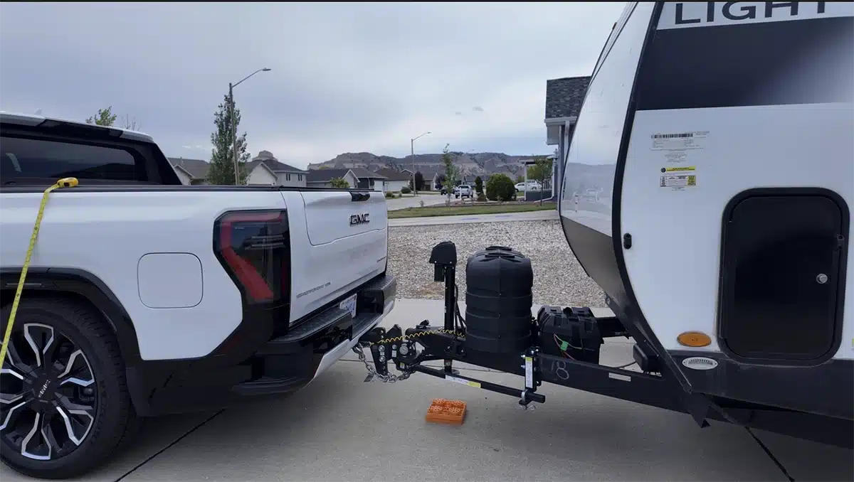 GMC Sierra EV camper towing 8