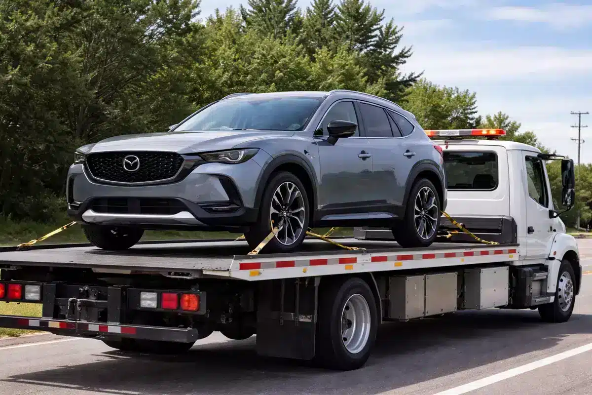 mazda cx 50 being towed