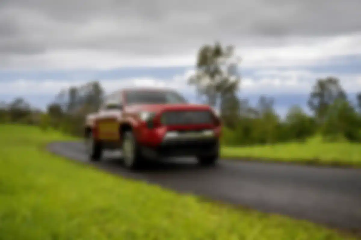 Blurred midsize pickup truck teasing the most reliable midsize truck ranking