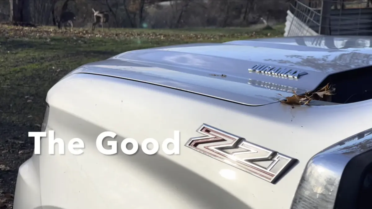 Z71 badge on the hood of a 2020 Chevrolet Silverado 1500