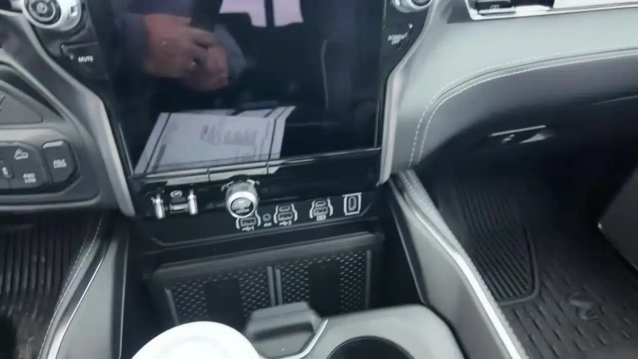 Center display and passenger-side dashboard of the Ram 2500 Rebel