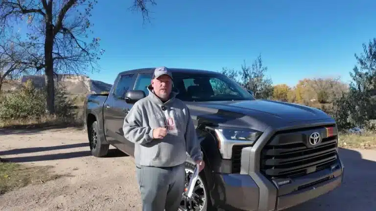 Tim Esterdahl standing beside the 2025 Toyota Tundra TRD Rally