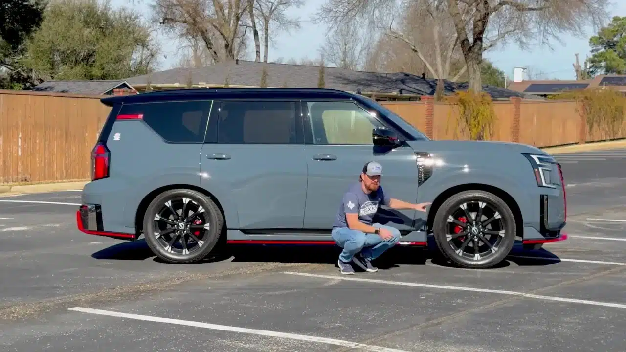 Cory Fourniquet beside the Nissan Armada Nismo and its 22-inch wheels