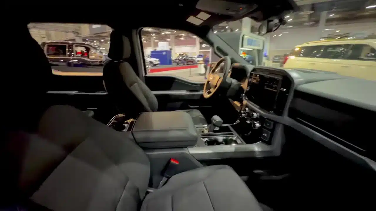 Cloth front seats and dashboard in the 2026 Ford F-150 XLT
