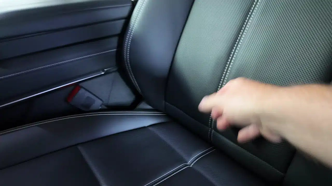Close view of the Denali Ultimate front seat upholstery