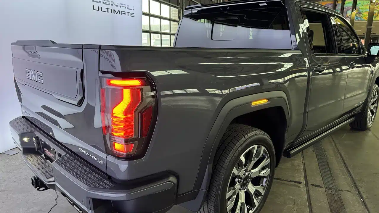 Rear view of the 2027 GMC Sierra 1500 Denali Ultimate