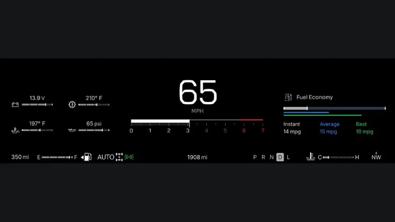 Digital instrument display in the 2027 Chevrolet Silverado and GMC Sierra