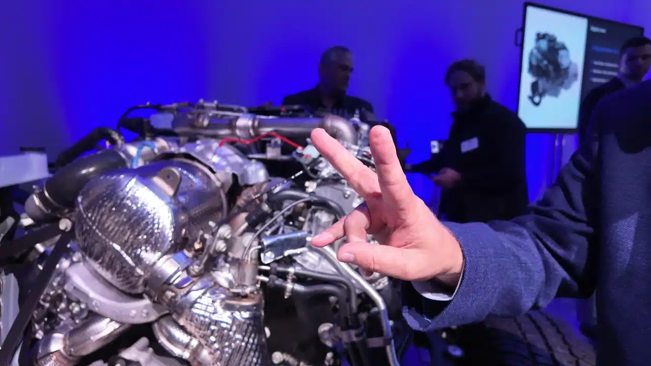 GM points out components on the new 8.3-liter Duramax.