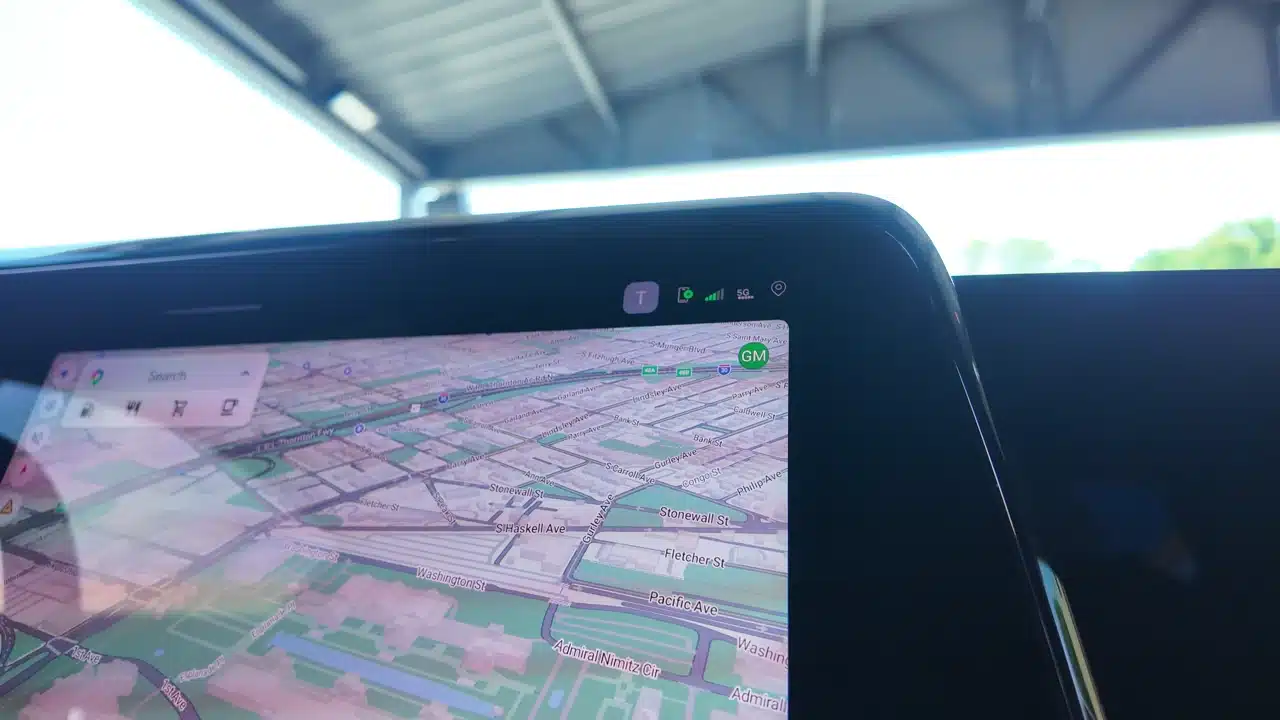 Close-up of native navigation during the GM interface demonstration