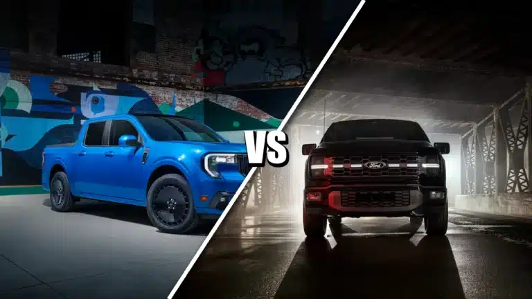 Maverick Lobo left and Ford F-150 Lobo right, feature comparison