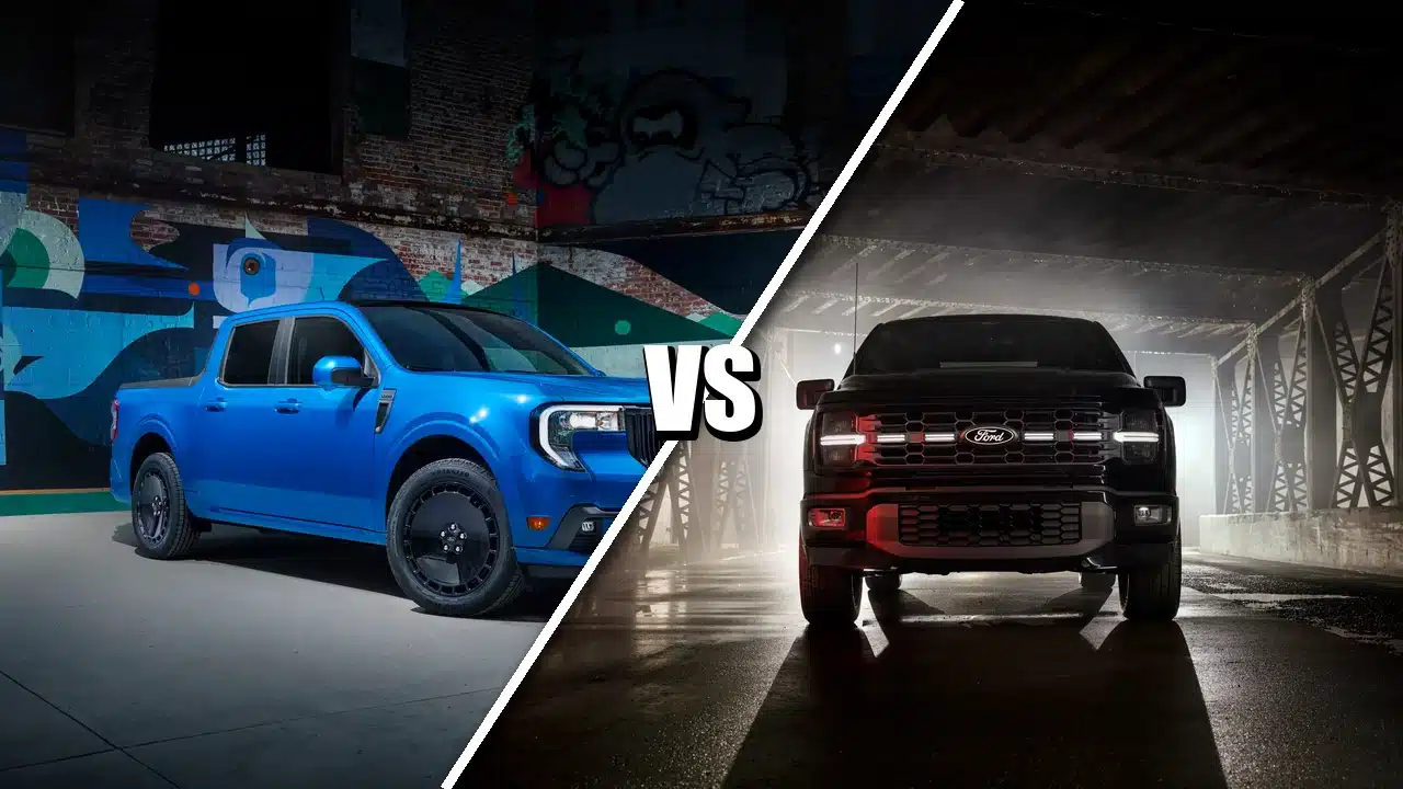 Maverick Lobo left and Ford F-150 Lobo right, feature comparison