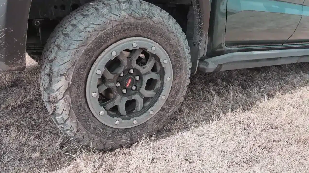 NISMO wheel and all-terrain tire on the Frontier