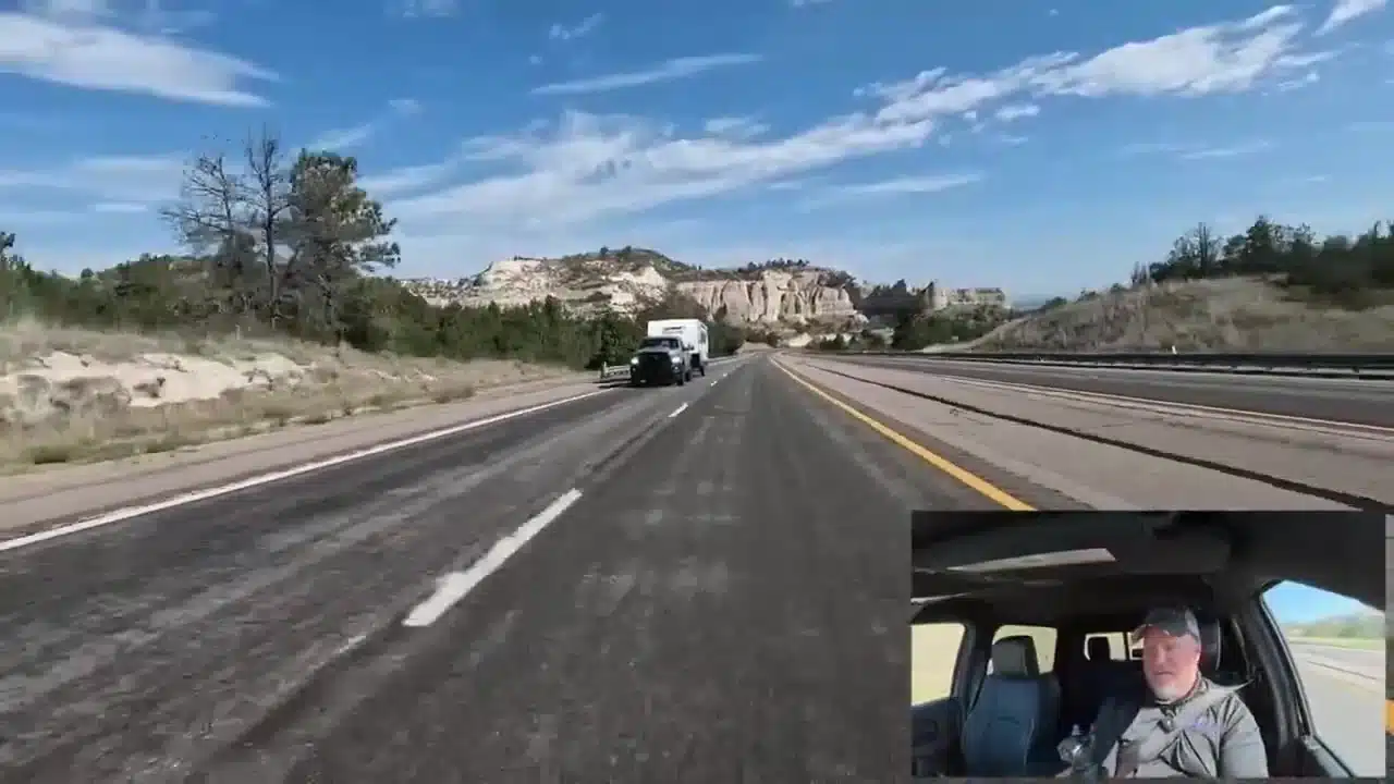 Ram towing route through western Nebraska hills