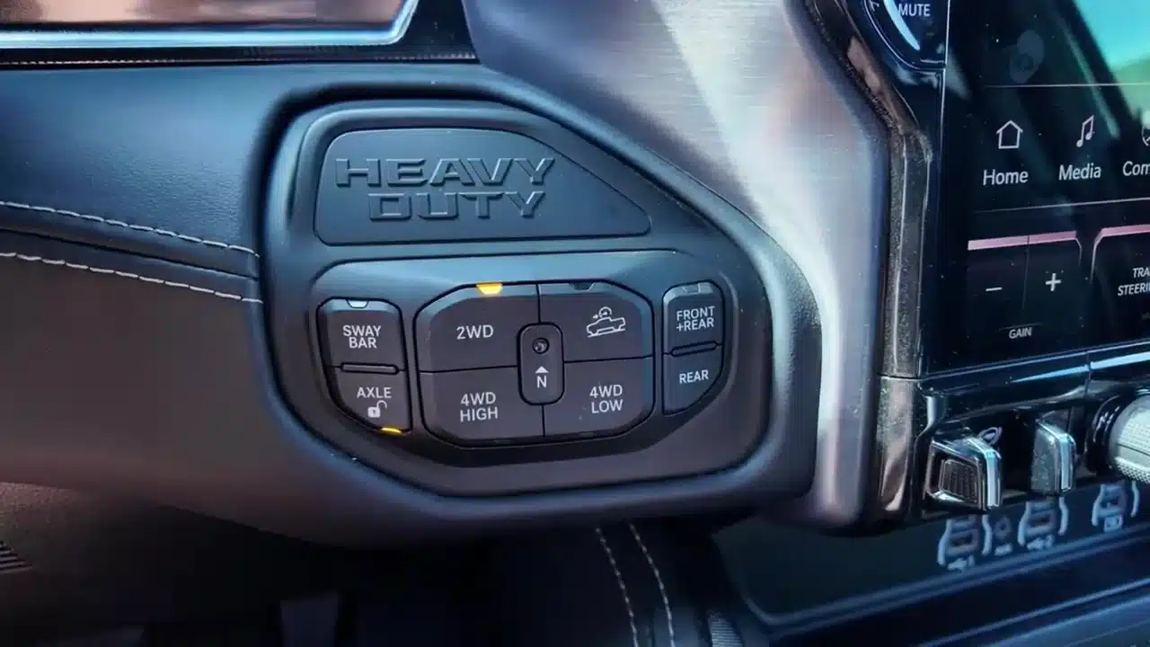 Ram Power Wagon four-wheel-drive and off-road controls