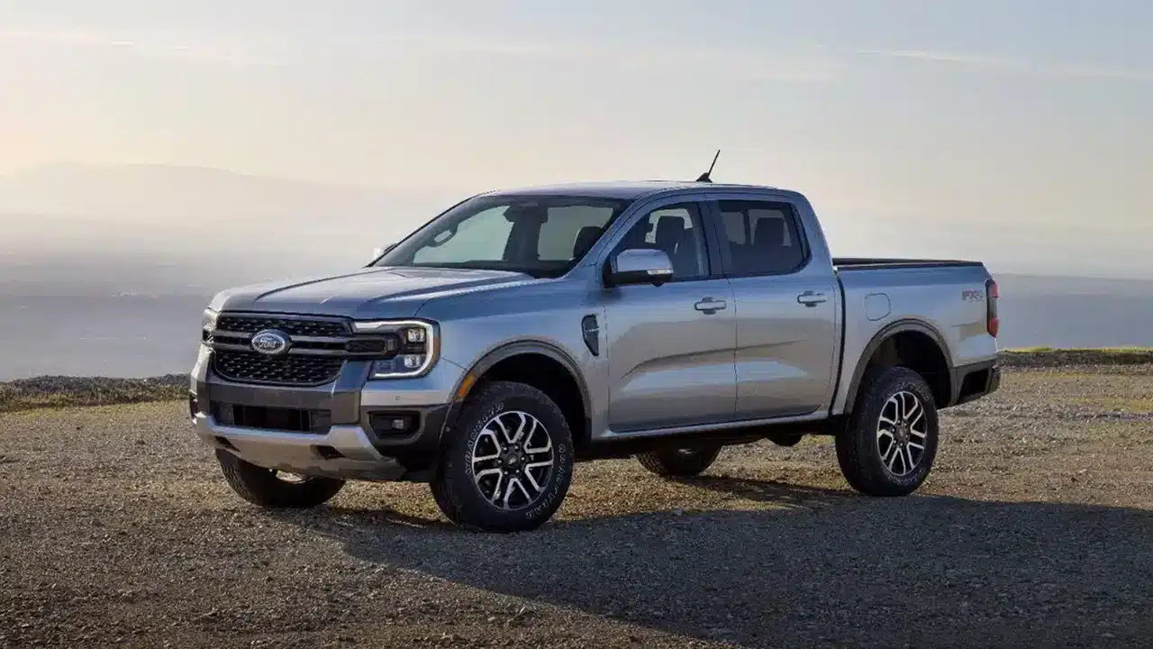 Ford Ranger Lariat shown from the front three-quarter angle
