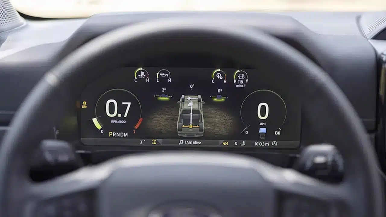 Ford Ranger digital instrument cluster