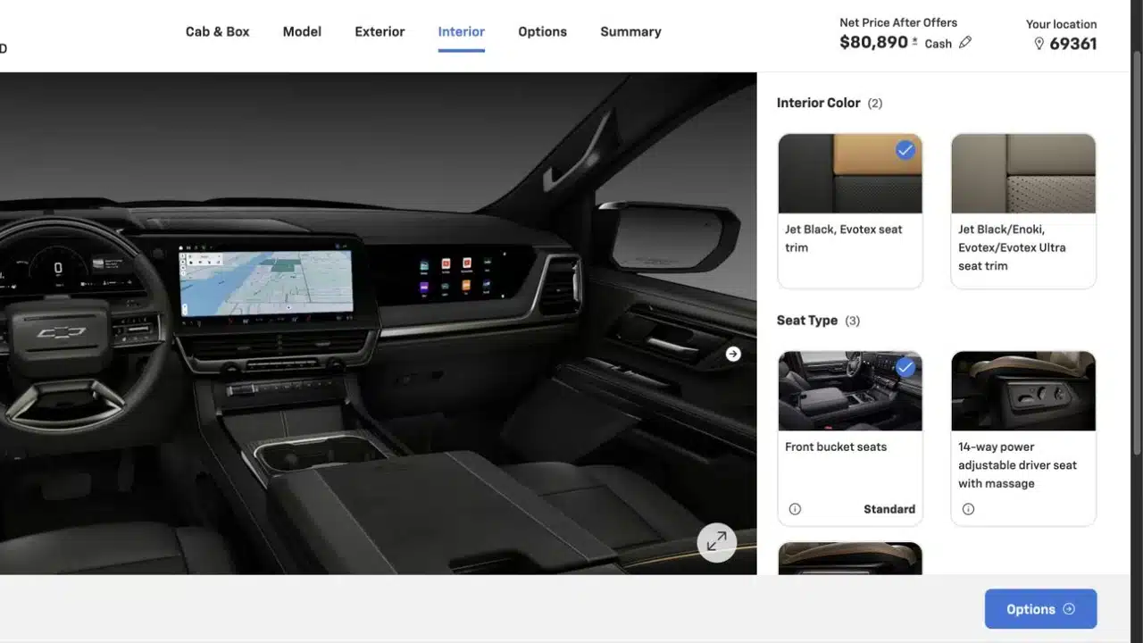 The High Country build uses Jet Black Evotex, front bucket seats and a MultiFlex console.