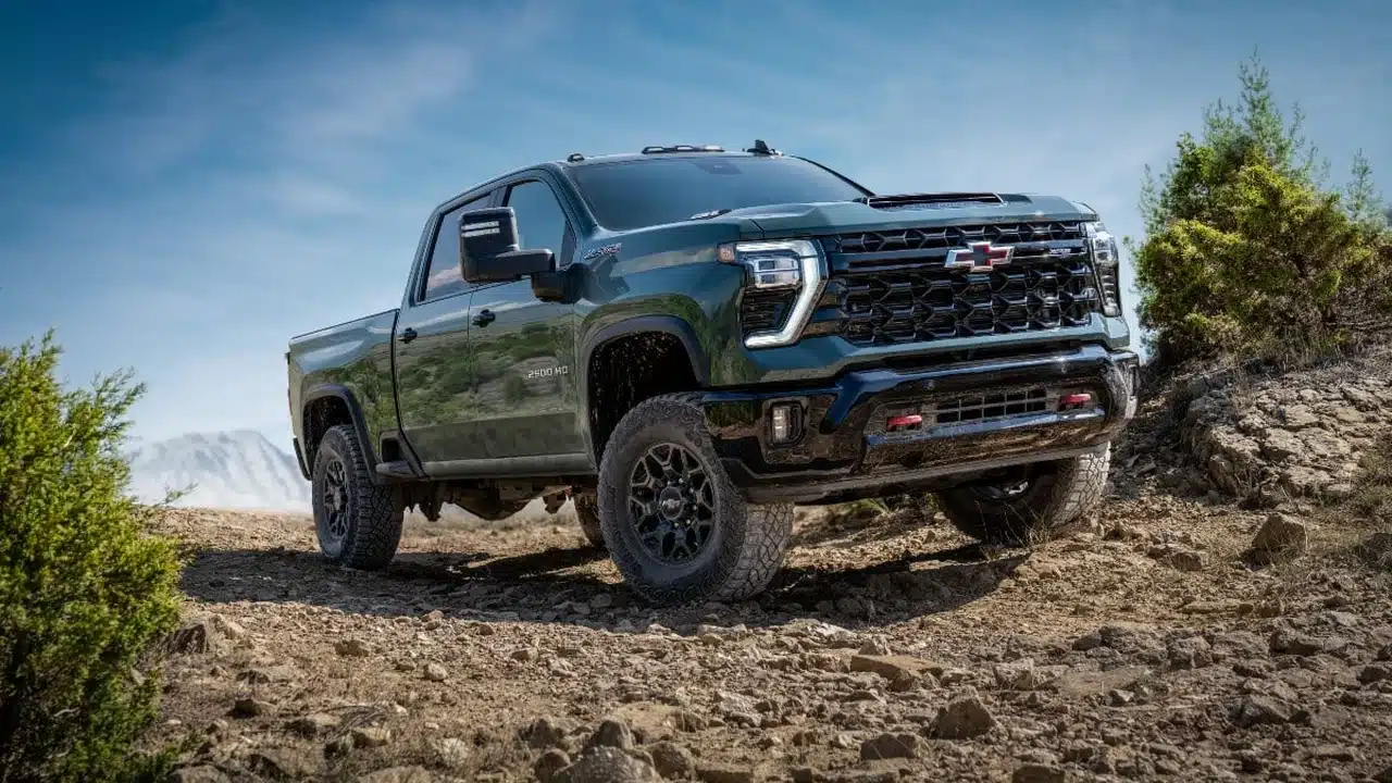 2027 Chevrolet Silverado HD ZR2 on a rocky trail