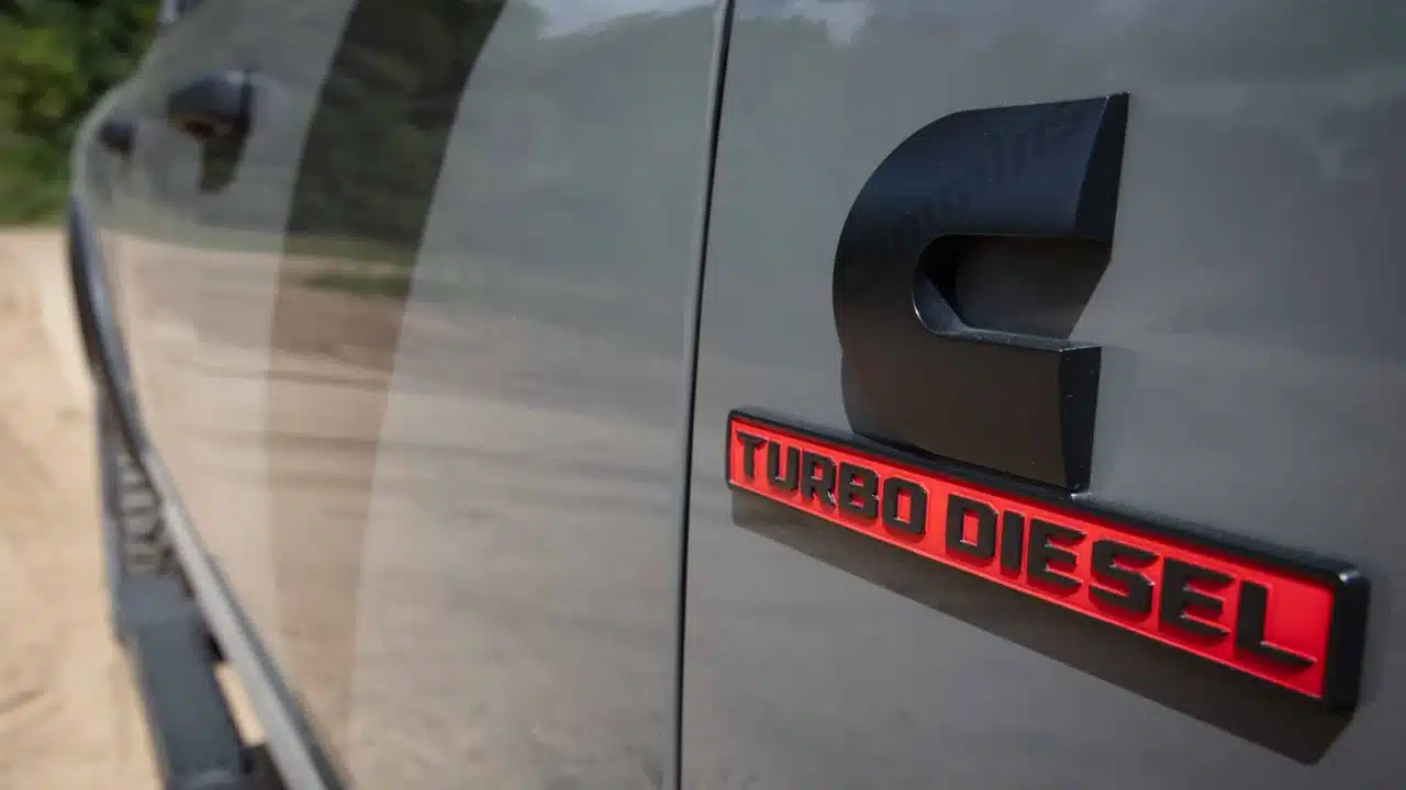 Cummins turbo-diesel badge on a 2026 Ram 2500 Warlock