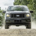 2024 Ford F-150 preproduction model shown with optional equipment. Available early 2024. Actual production vehicle may vary. Professional driver on closed course. Always consult the Owner’s Manual before off-road driving, know your terrain and trail difficult, and use appropriate safety gear.